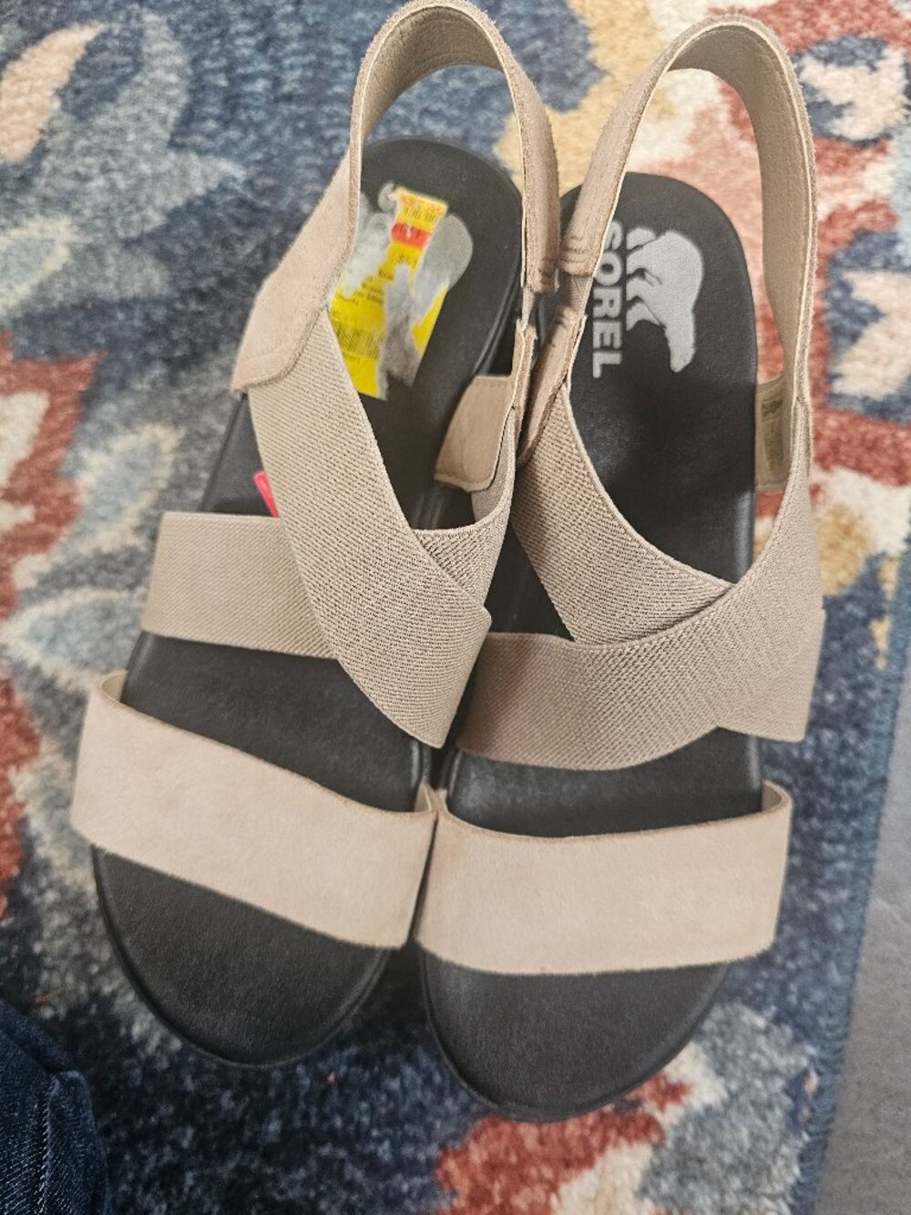 Sorel Women's Cameron Flatform Slingback Sandals, Omega Taupe/sea Salt Size 8.5